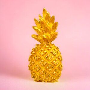 Gold Tone Textured Pineapple Brooch